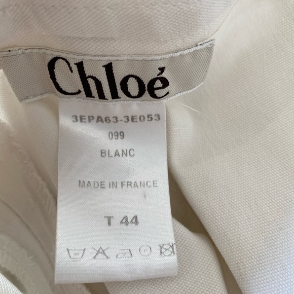 Chloe white cotton straight leg pants sz 44 - Picture 8 of 9